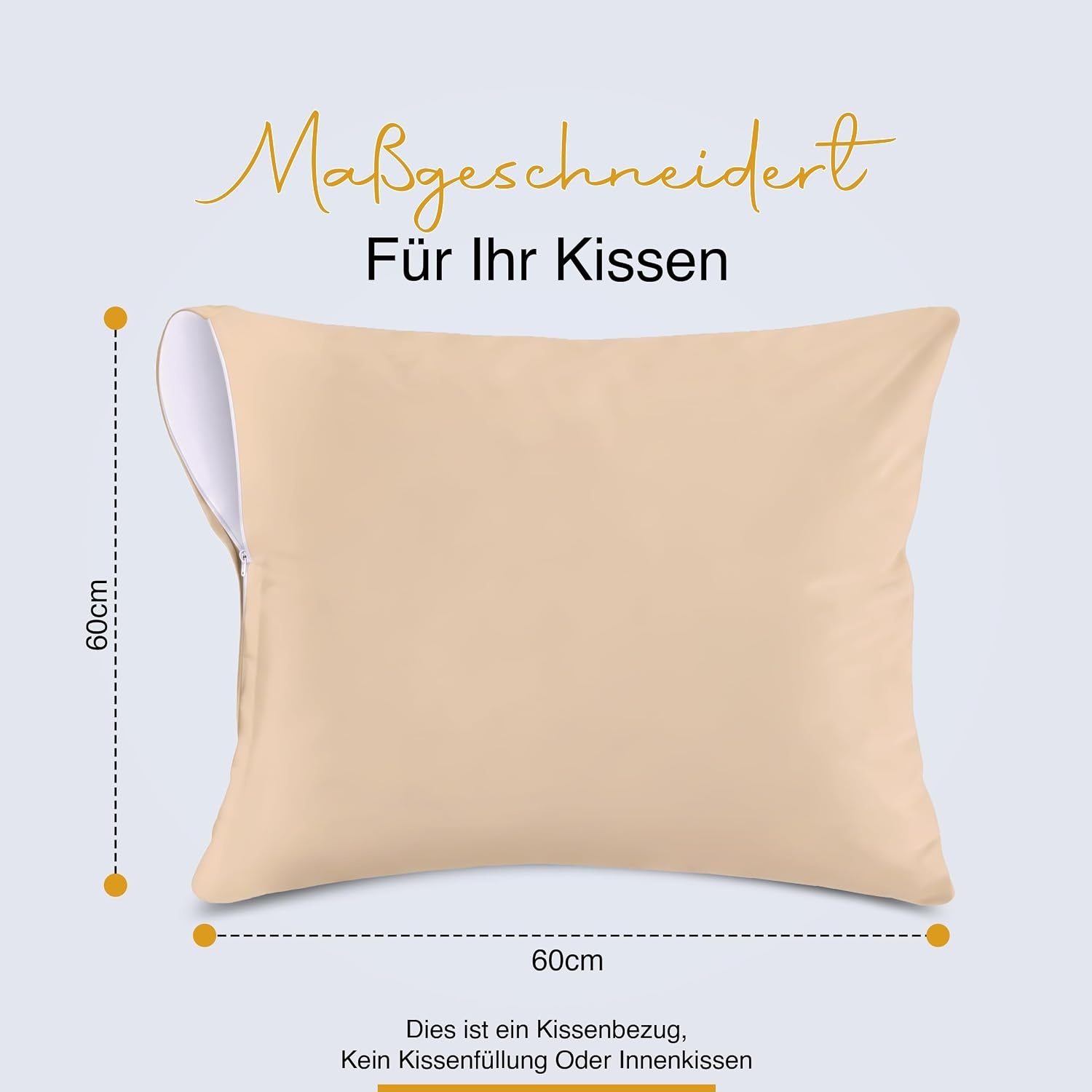 image:imagewasserdichte Kissenbezug Mit Reiverschluss 40x80cm 2er Gegen BettwanzenBeige