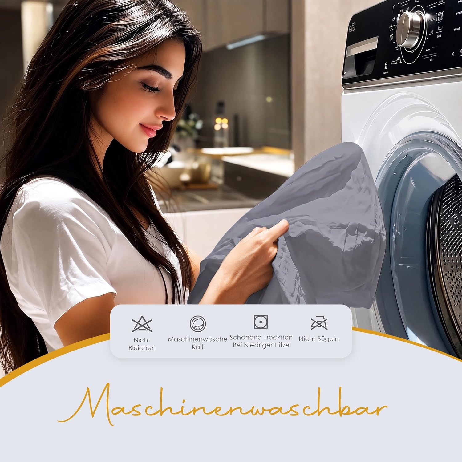 image:imagewasserdichte Kissenbezug Mit Reiverschluss 40x80cm 2er Gegen BettwanzenGrau