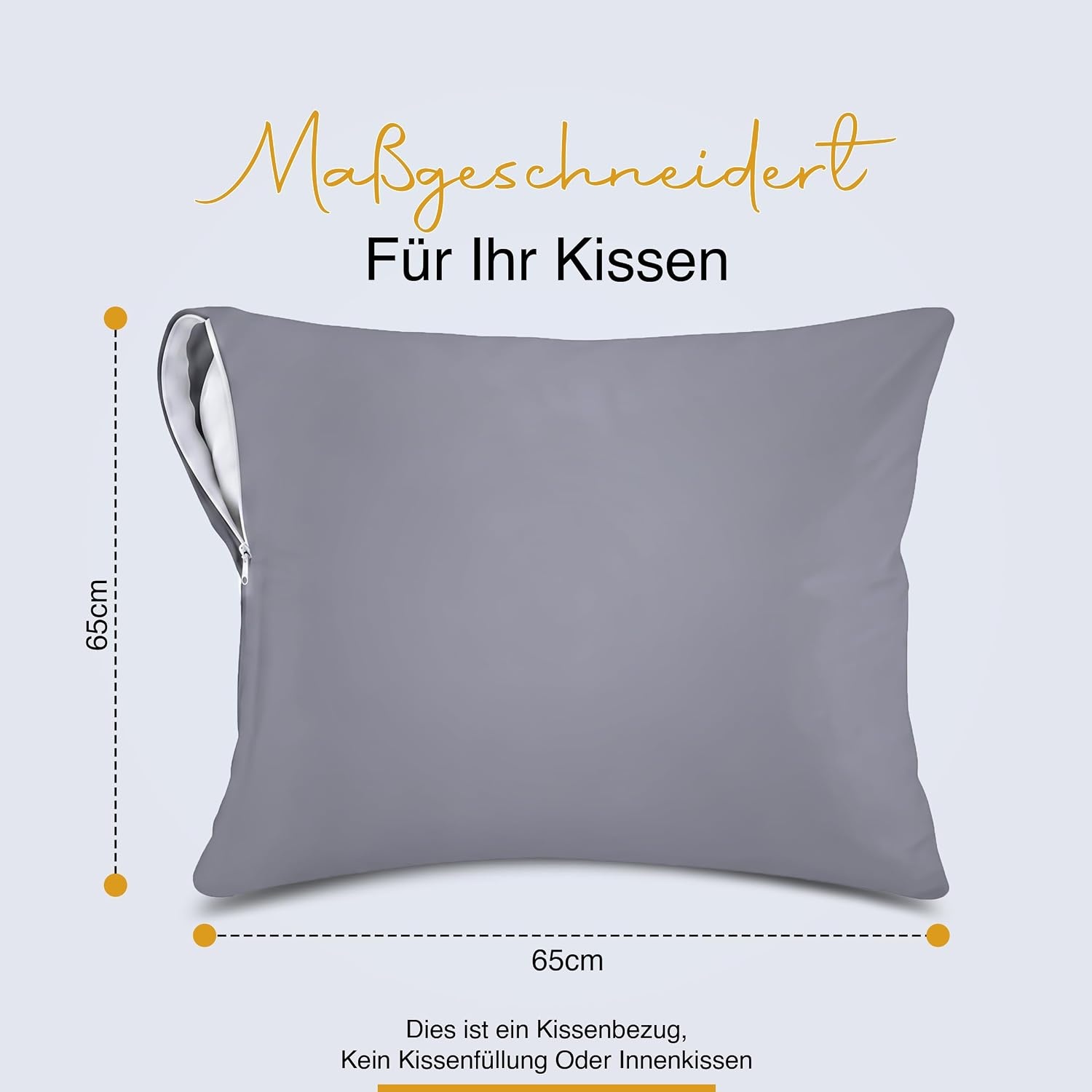 image:imagewasserdichte Kissenbezug Mit Reiverschluss 40x80cm 2er Gegen BettwanzenGrau