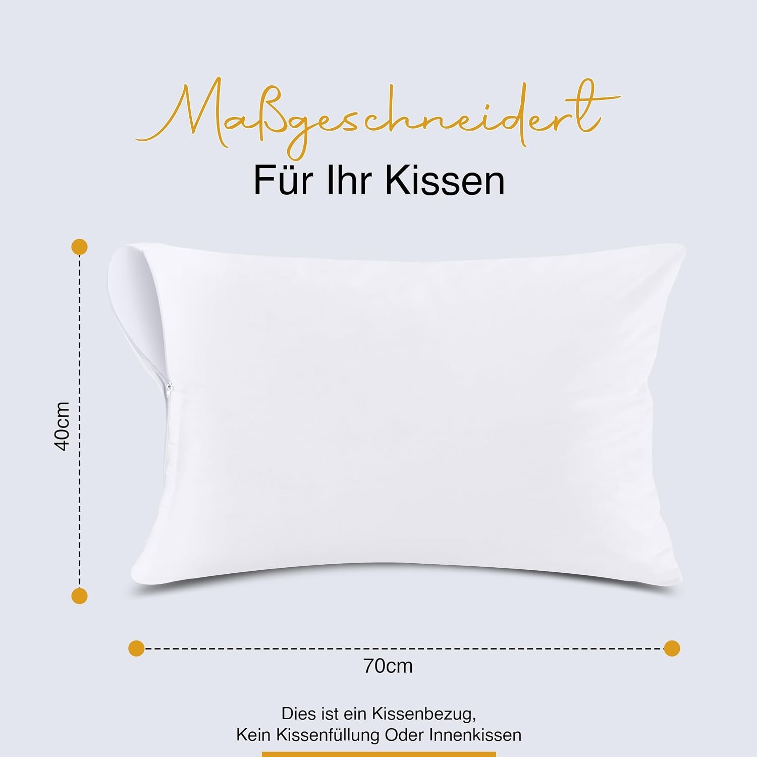 image:imagewasserdichte Kissenbezug Mit Reiverschluss 40x80cm 2er Gegen BettwanzenWei