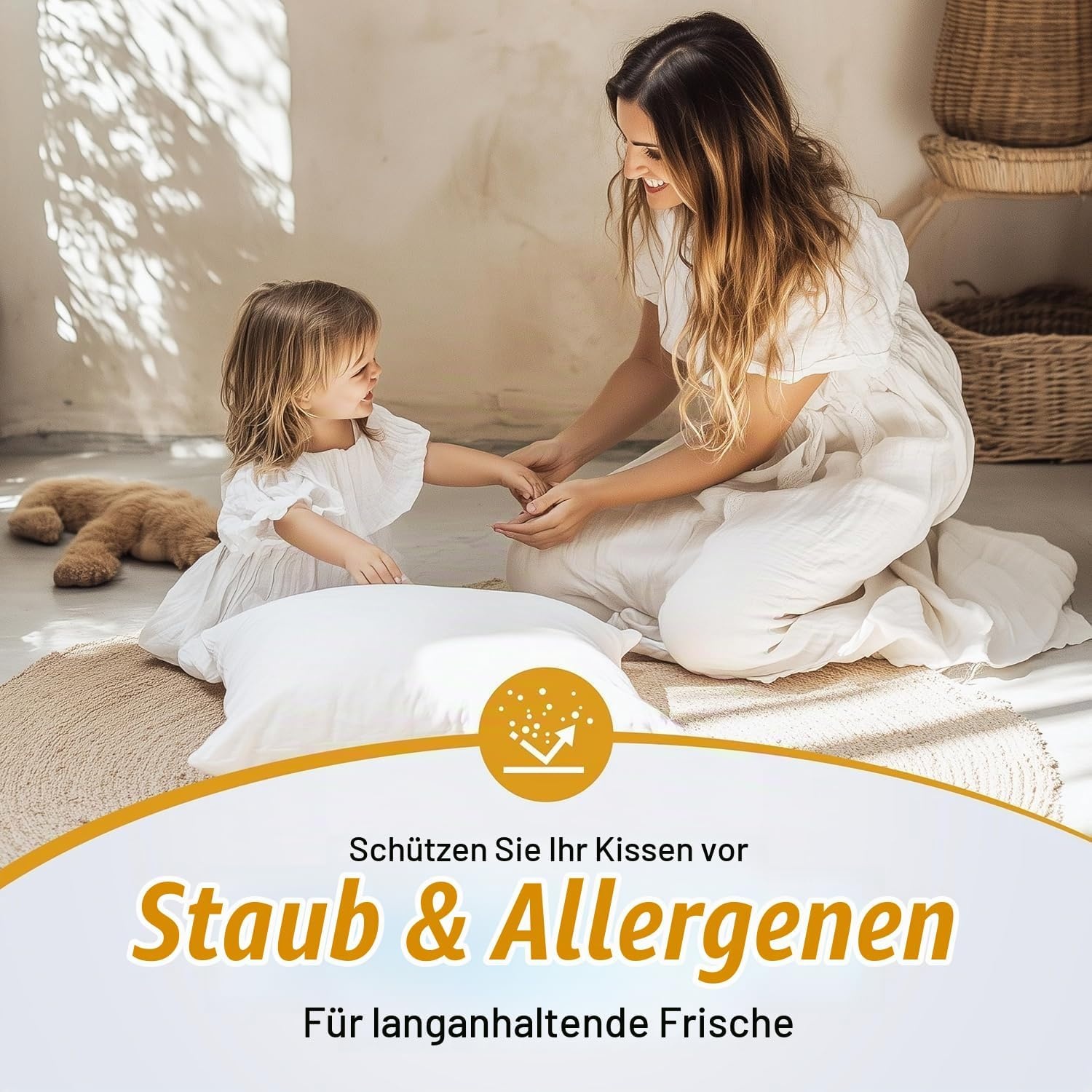 image:imagewasserdichte Kissenbezug Mit Reiverschluss 40x80cm 2er Gegen BettwanzenWei