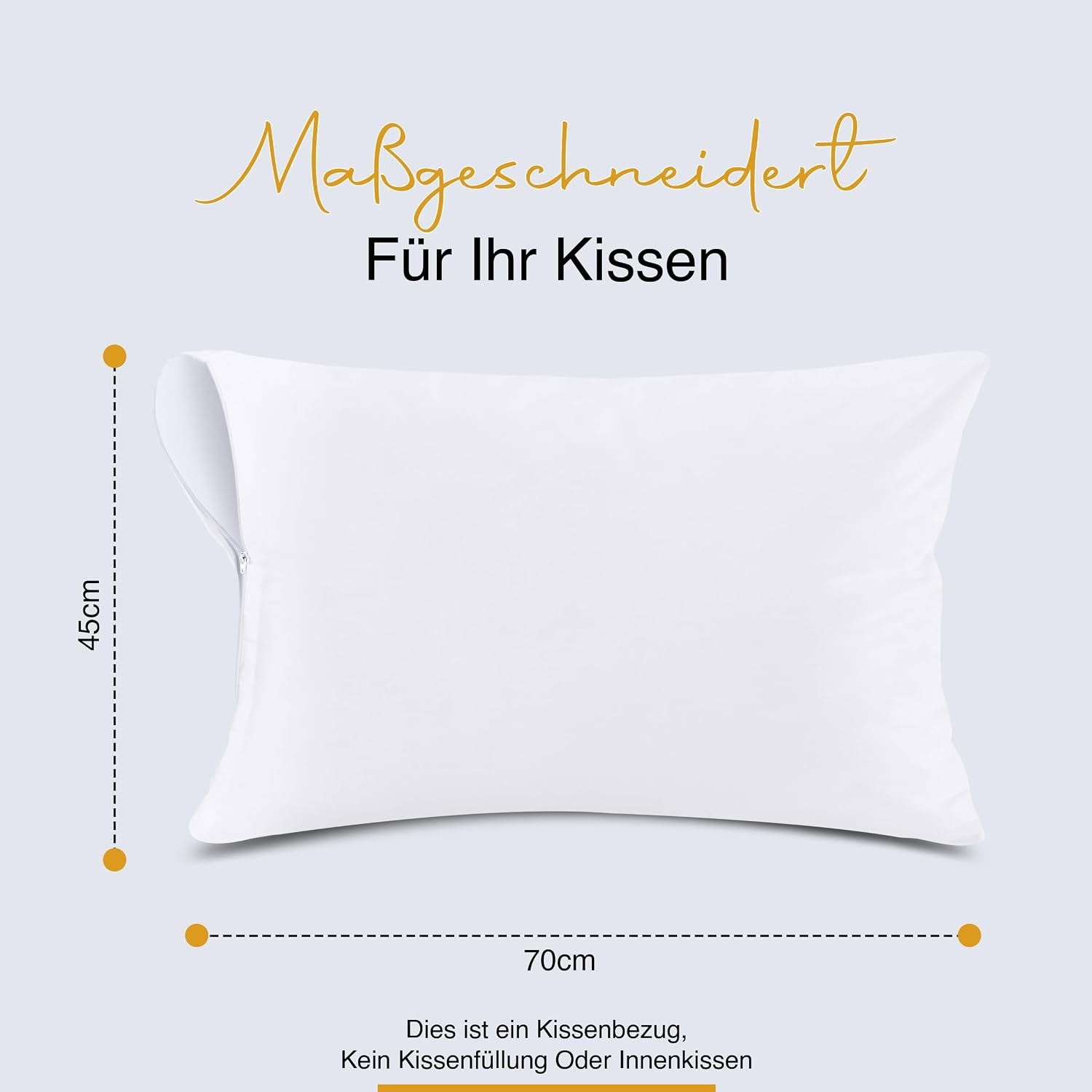 image:imagewasserdichte Kissenbezug Mit Reiverschluss 40x80cm 2er Gegen BettwanzenWei