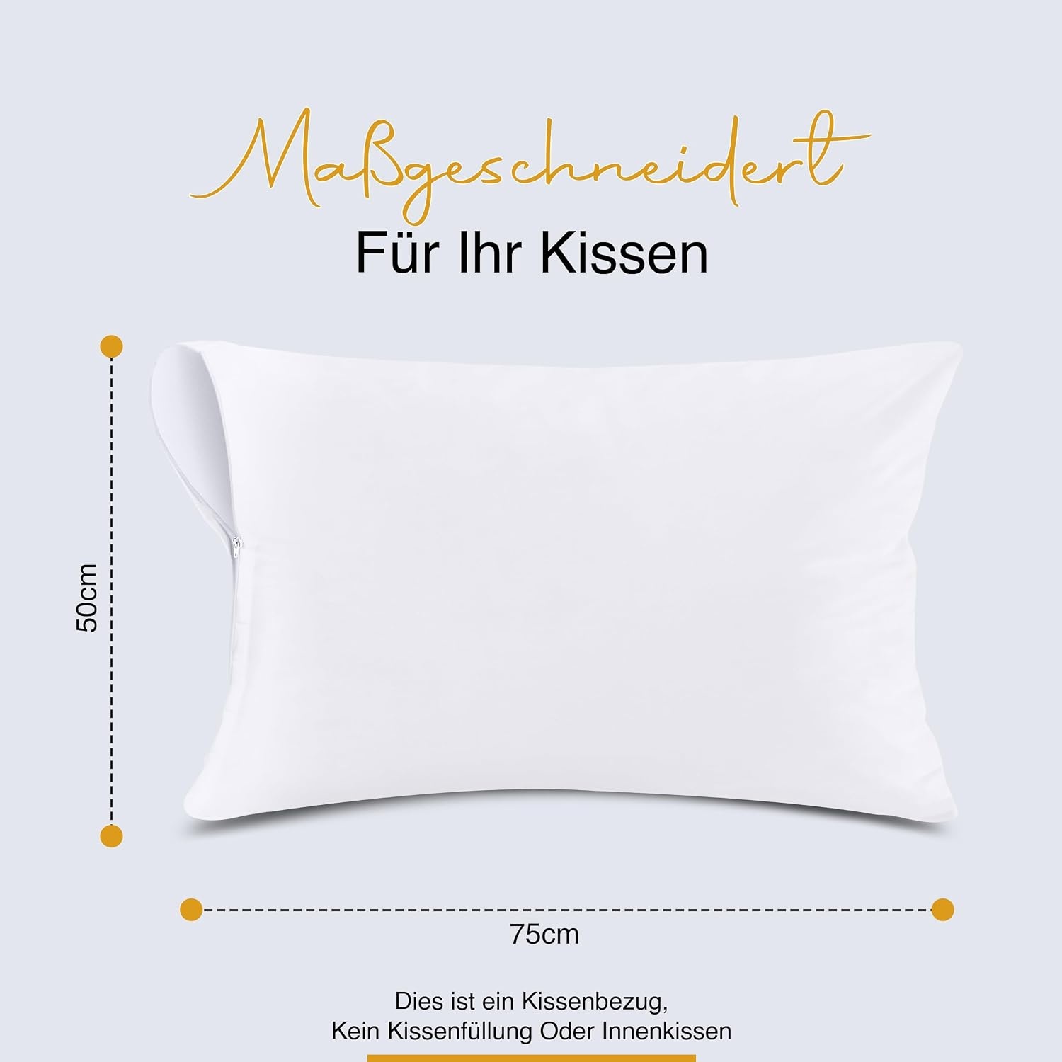 image:imagewasserdichte Kissenbezug Mit Reiverschluss 40x80cm 2er Gegen BettwanzenWei