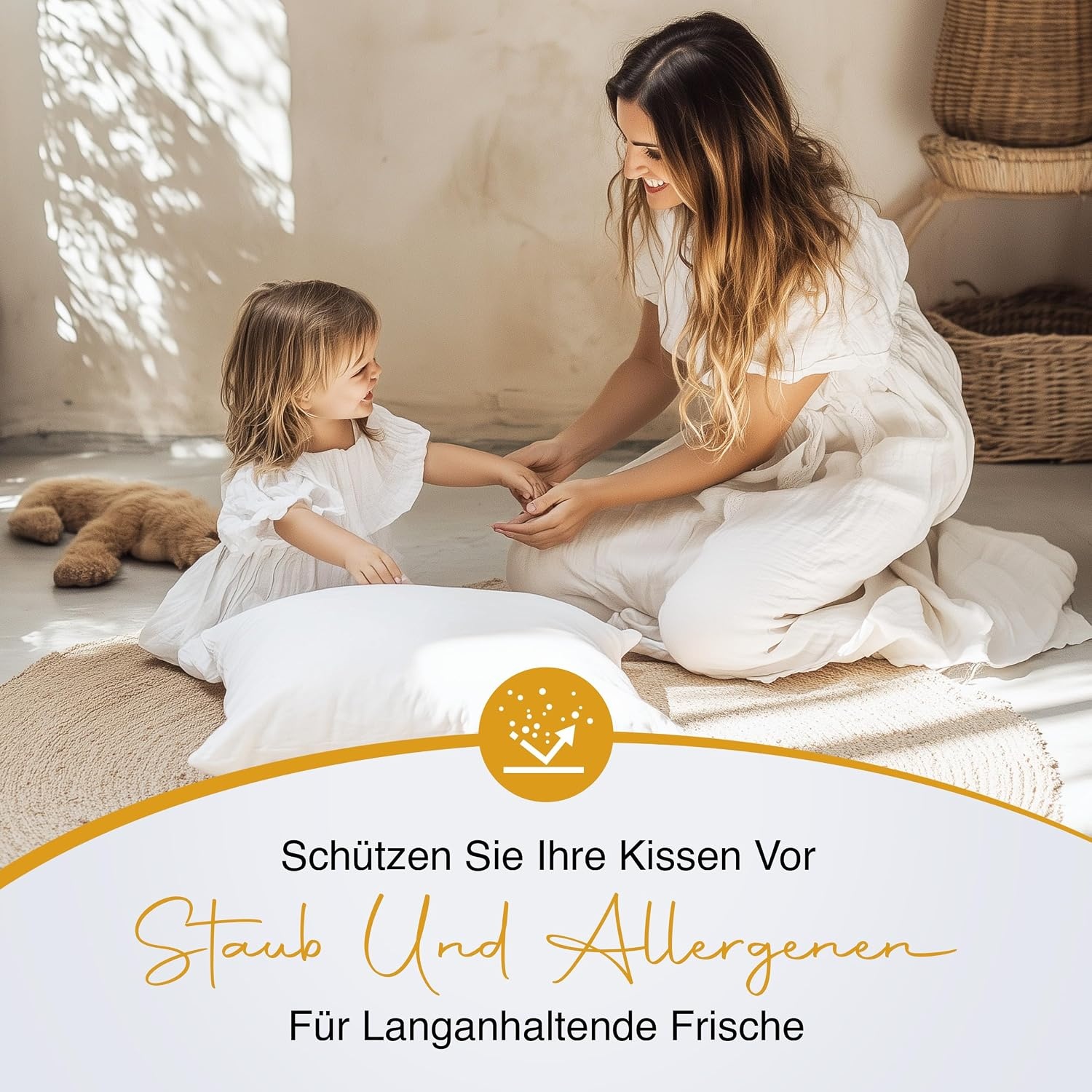 image:imagewasserdichte Kissenbezug Mit Reiverschluss 40x80cm 2er Gegen BettwanzenWei